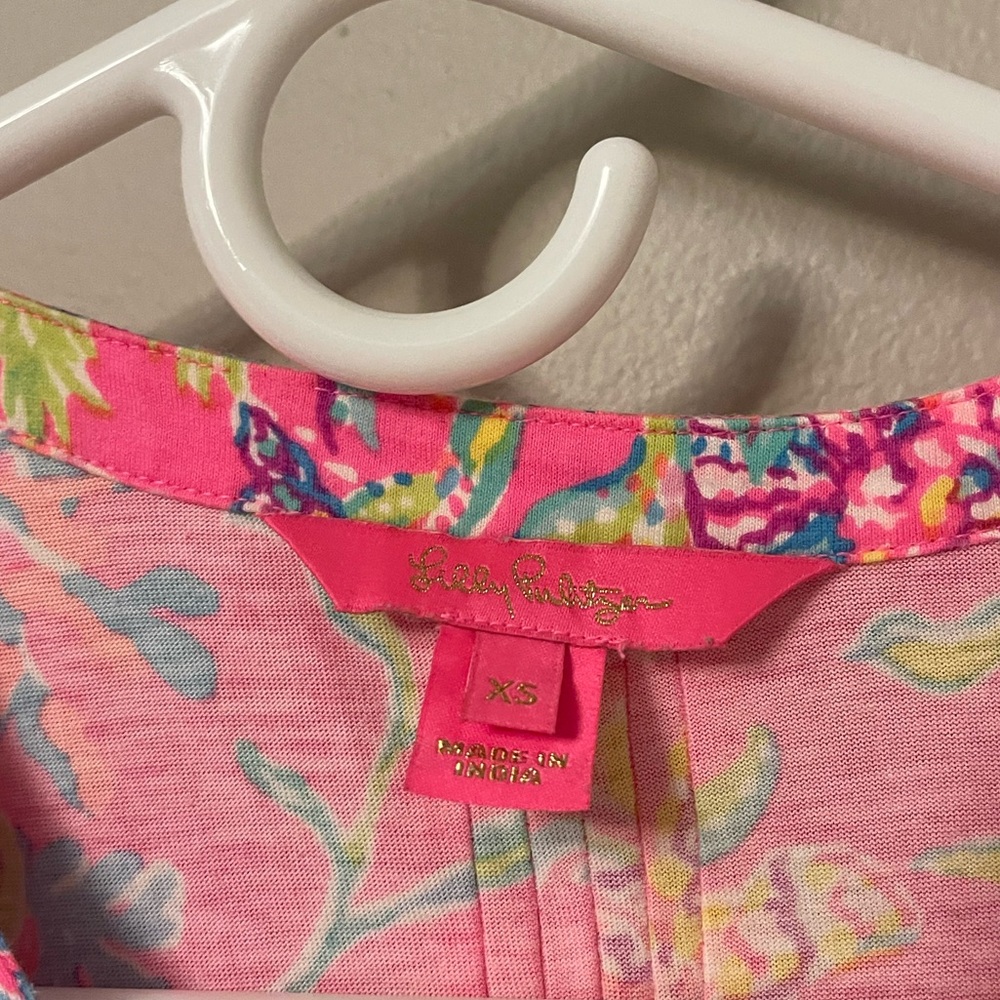 Lilly Pulitzer Golda Flutter Sleeve Dress XS Shell Me Something Good - Picture 4 of 5